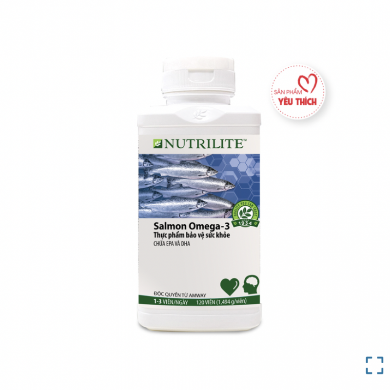 103208 AMWAY Nutrilite Salmon Omega-3 tốt cho tim & não bộ và hỗ trợ giảm cholesterol trong máu.120 viên. Xuất xứ: MỸ