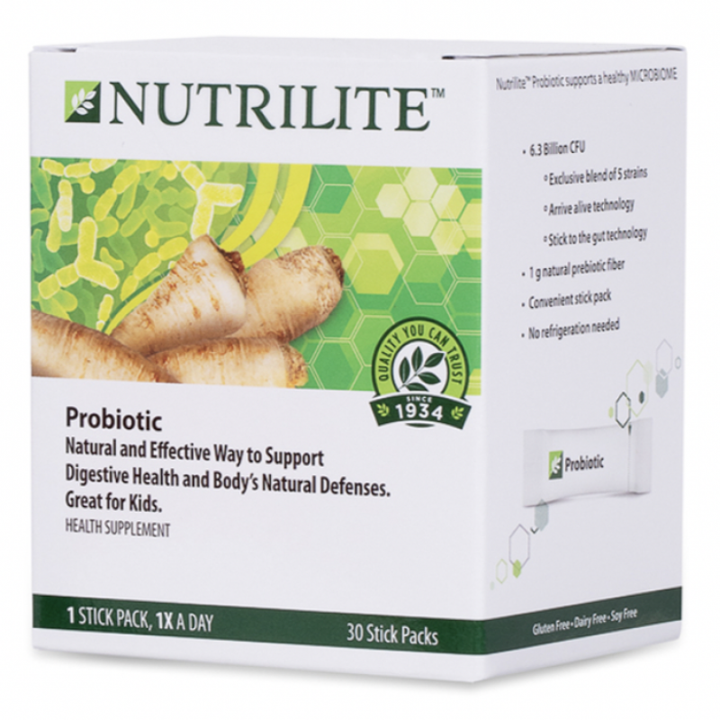 120571 Nutrilite Probiotic là sản phẩm bổ sung lợi khuẩn hằng ngày . 30 gói . Xuất xứ: Mỹ.