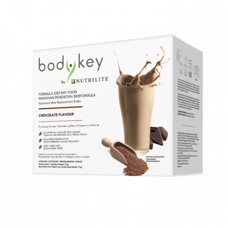 124490 Amway Thực phẩm dành cho chế độ ăn đặc biệt BodyKey By Nutrilite™ – Vị Sô Cô La. 14 gói.Xuất xứ: Hoa Kỳ