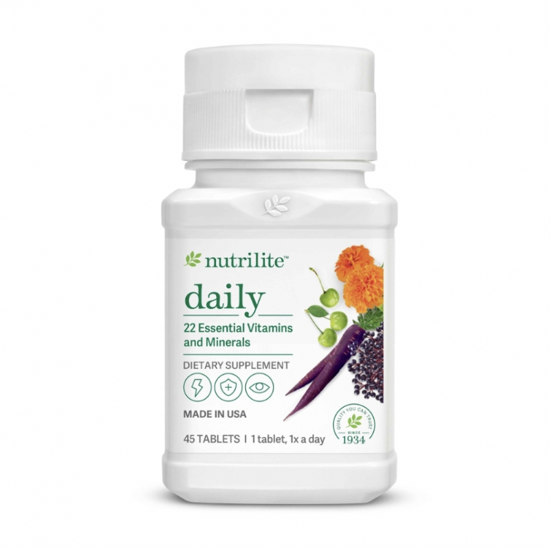 126009 Amway * Nutrilite™ Daily bổ sung vitamin và khoáng chất thiết yếu hàng ngày. 45 viên.Xuất xứ: Mỹ