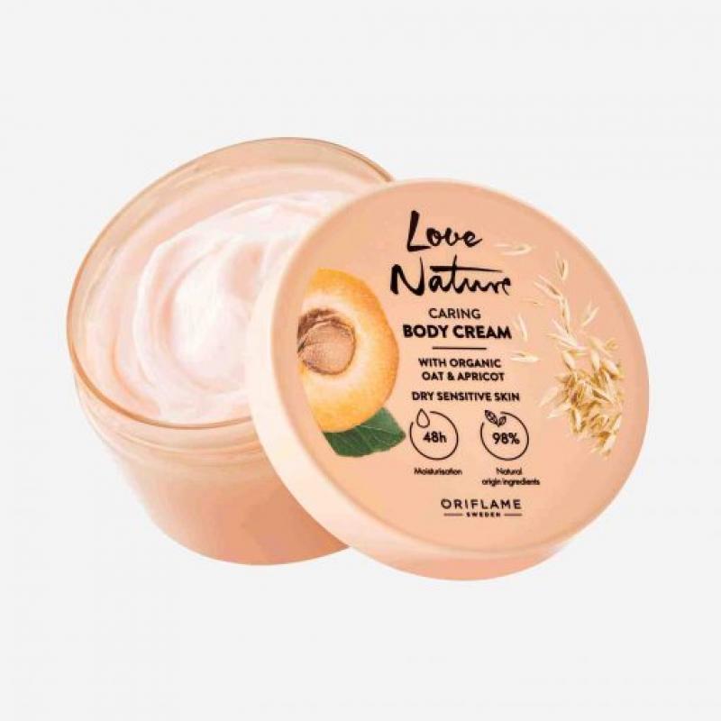 41262 Oriflame – Kem dưỡng thể Love Nature Caring Body Cream with Organic Oat & Apricot