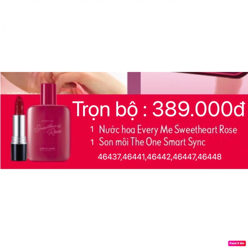 Trọn bộ nước hoa 46793 và son 46437,46441,46442,46447,46448