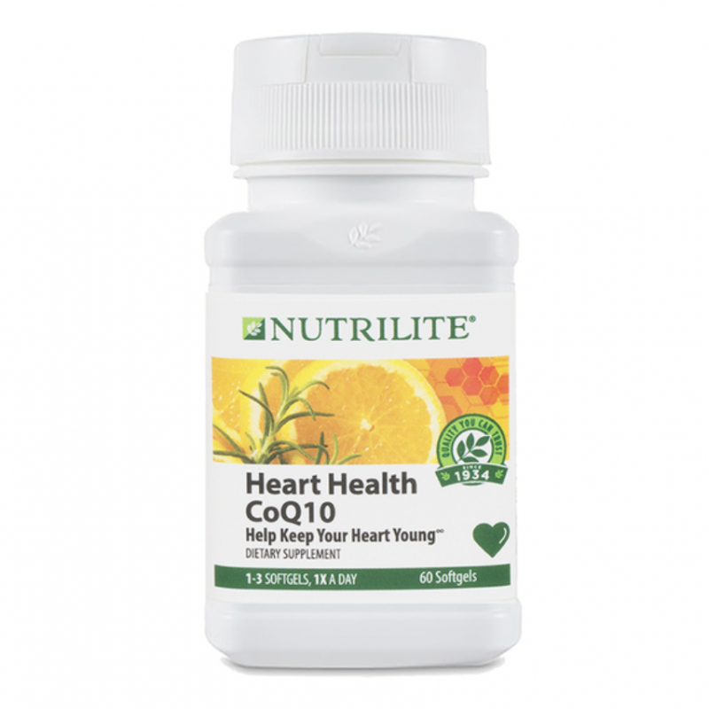 860100 Amway Nutrilite Heart Health CoQ10 hỗ trợ hạn chế quá trình oxy hóa và hỗ trợ nâng cao sức khỏe tim mạch . 60 viên.Xuất xứ: Mỹ.