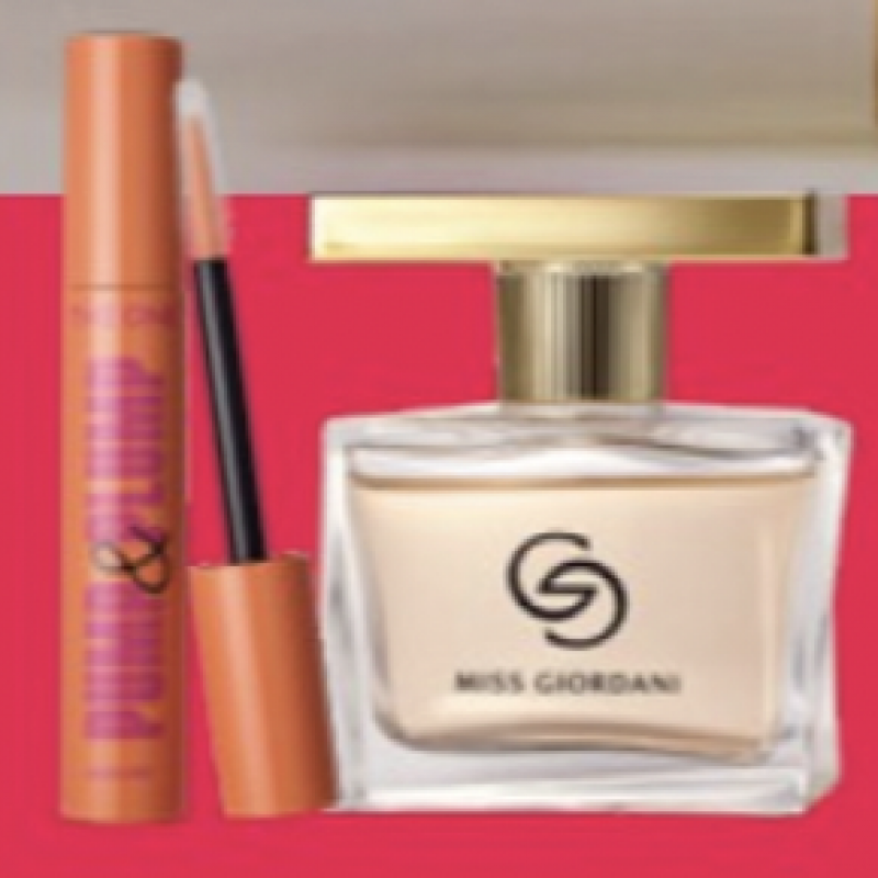 Trọn bộ 47513 Nước hoa nữ Giordani Gold Miss Giordani và 46896 mascara THE ONE Pump & Plump